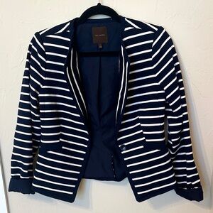 The Limited Women's Navy and White Striped Blazer